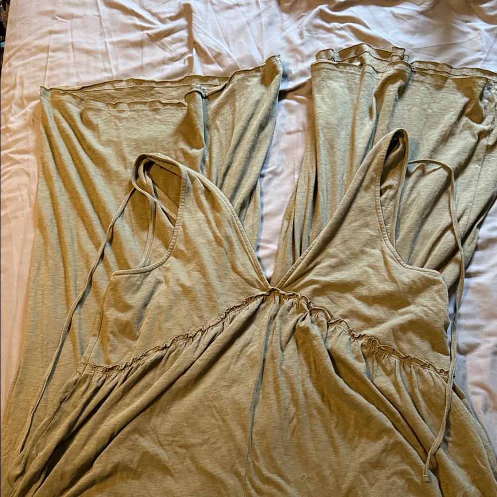 Sleeveless Olive Maxi Jumpsuit